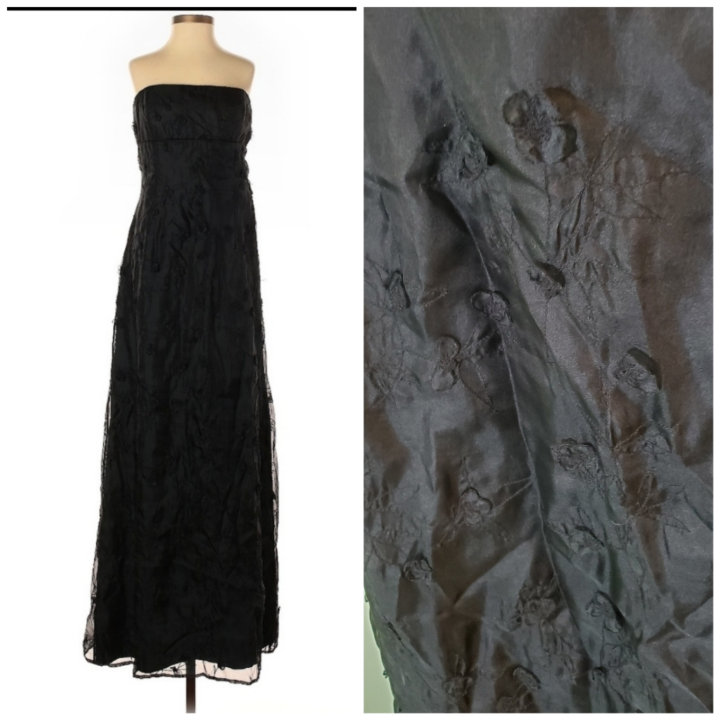 Vintage Nicole Miller Collection 1990s Designer Black Formal Maxi Gown Sz 8
